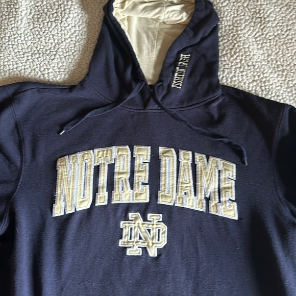 Stadium Athletics Other - 2/$20 NOTRE DAME FIGHTING IRISH HOODIE POUCH NAVY/GOLD STADIUM SZ 1XLT